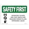 Signmission OSHA Sign, Cryogenic Gloves And Face Shield, 14in X 10in Rigid Plastic, 14" W, 10" H, Landscape OS-SF-P-1014-L-10574 - alternate 1